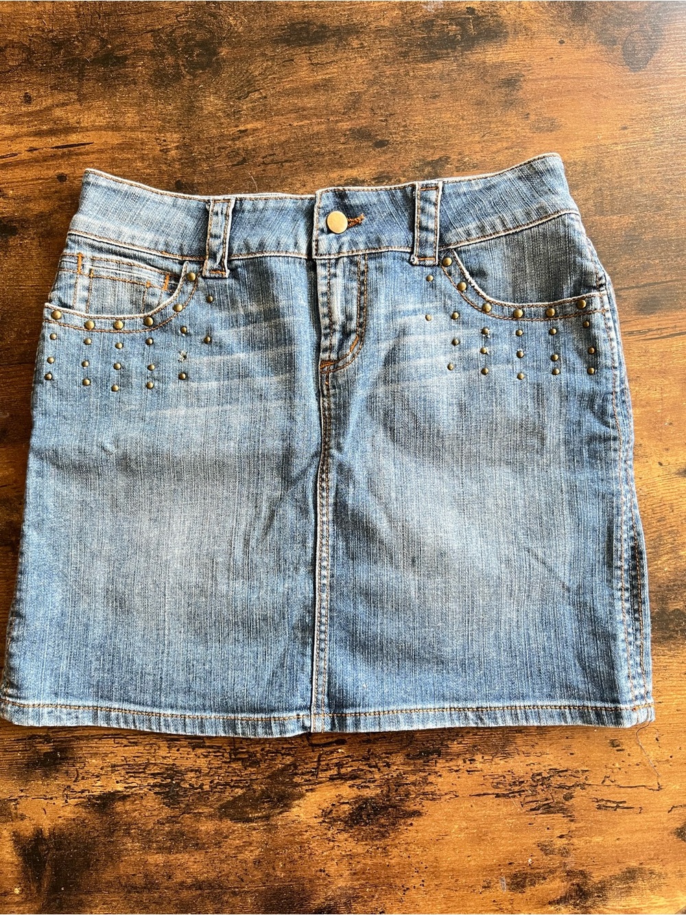 •Cache denim studded mini skirt• Size 4